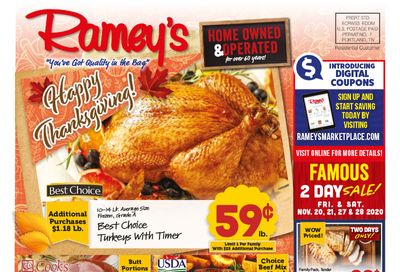 Ramey's Thanksgiving Weekly Ad Flyer November 18 to December 1, 2020