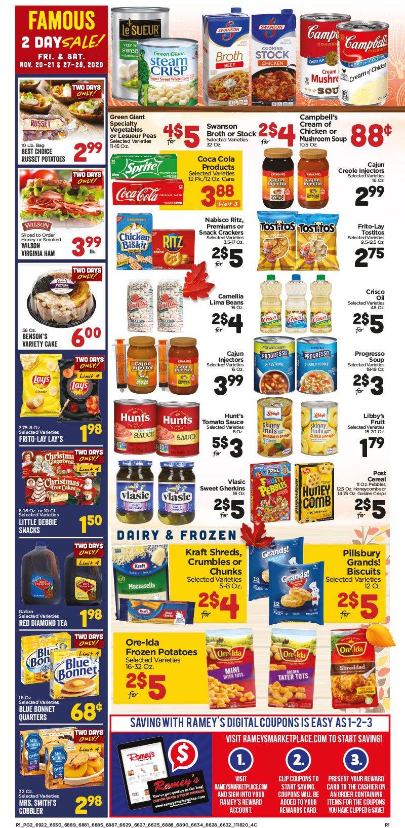 Ramey's Thanksgiving Weekly Ad Flyer November 18 to December 1, 2020