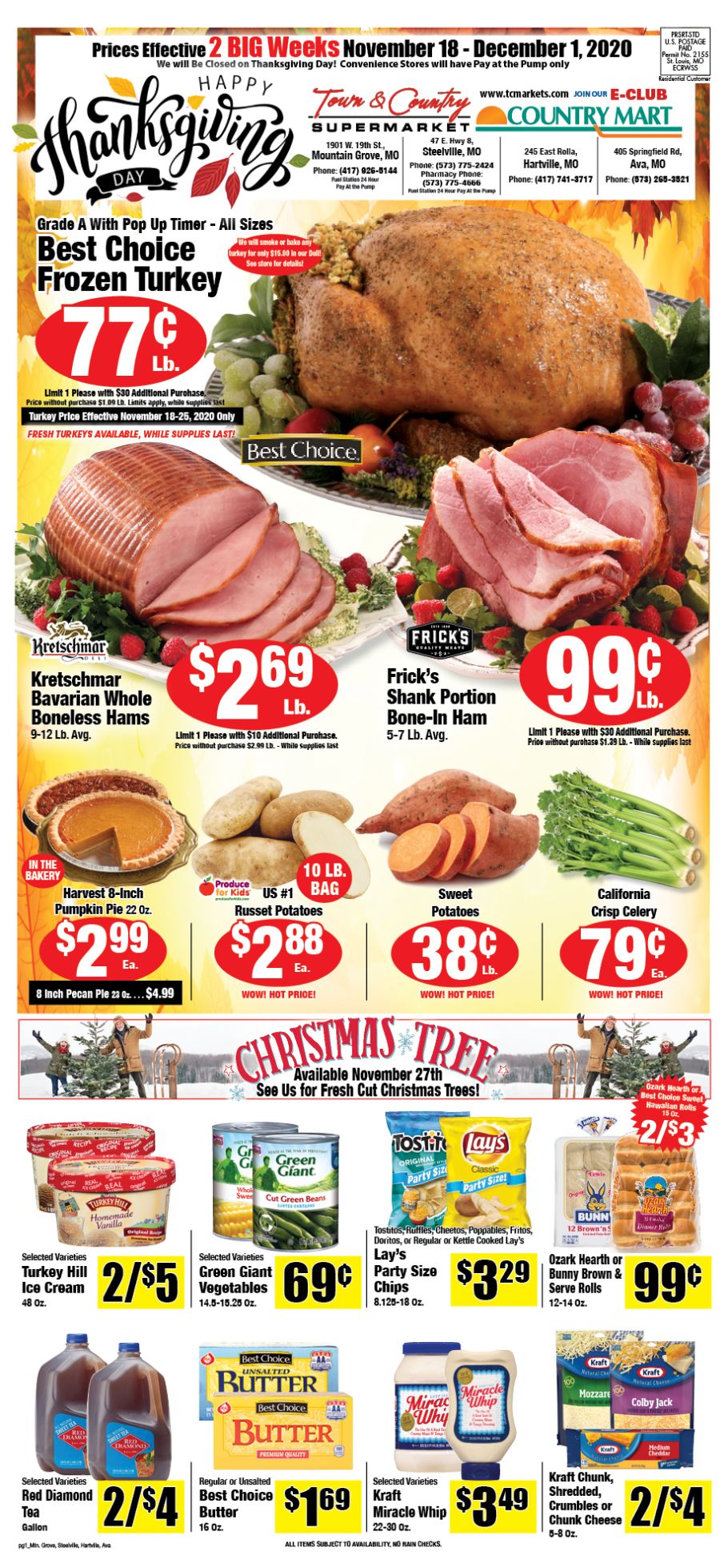 Town & Country Supermarket Thanksgiving Weekly Ad Flyer November 18 to December 1, 2020