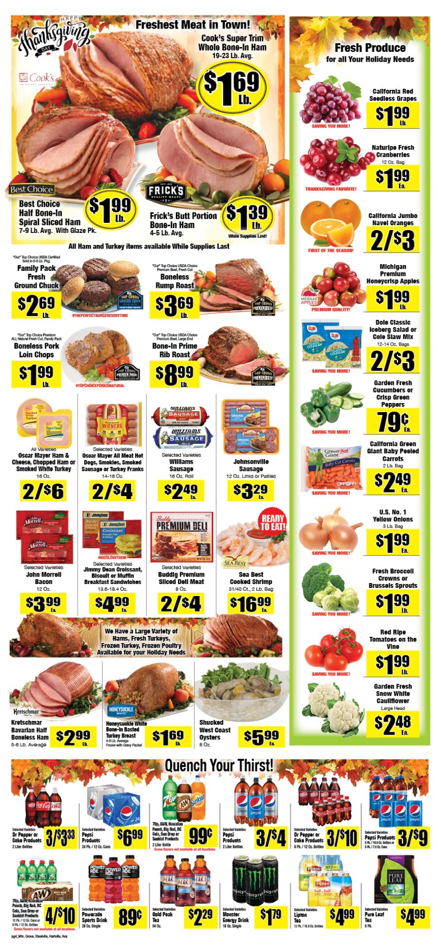 Town & Country Supermarket Thanksgiving Weekly Ad Flyer November 18 to December 1, 2020
