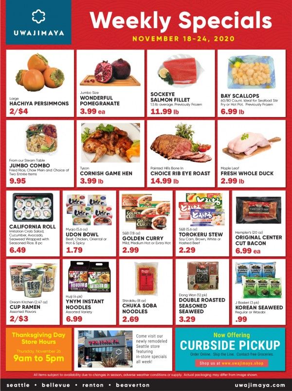 Uwajimaya Thanksgiving Weekly Ad Flyer November 18 to November 24, 2020