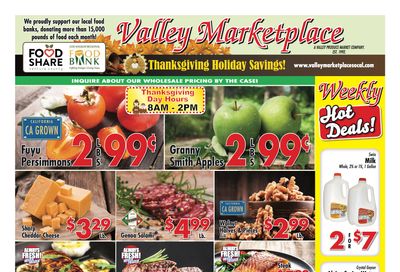 Valley Marketplace Thanksgiving Weekly Ad Flyer November 18 to November 26, 2020