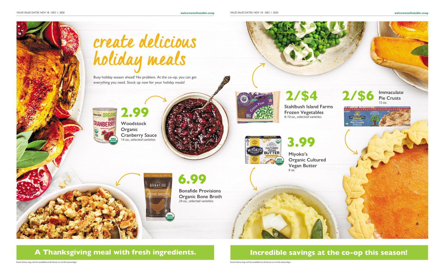 Wheatsville Food Coop Thanksgiving Weekly Ad Flyer November 18 to December 1, 2020