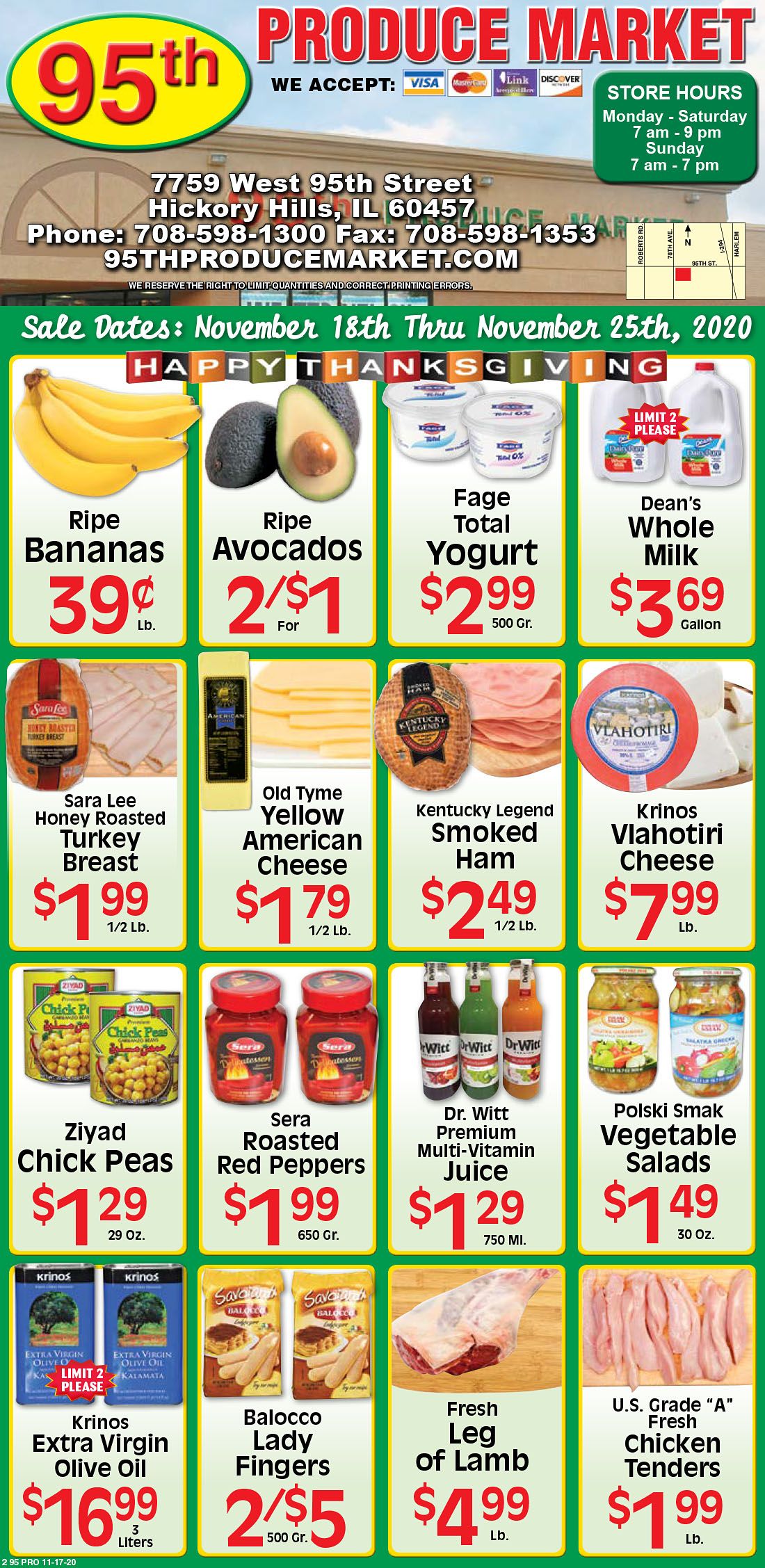95th Produce Market Thanksgiving Weekly Ad Flyer November 18 to November 25, 2020
