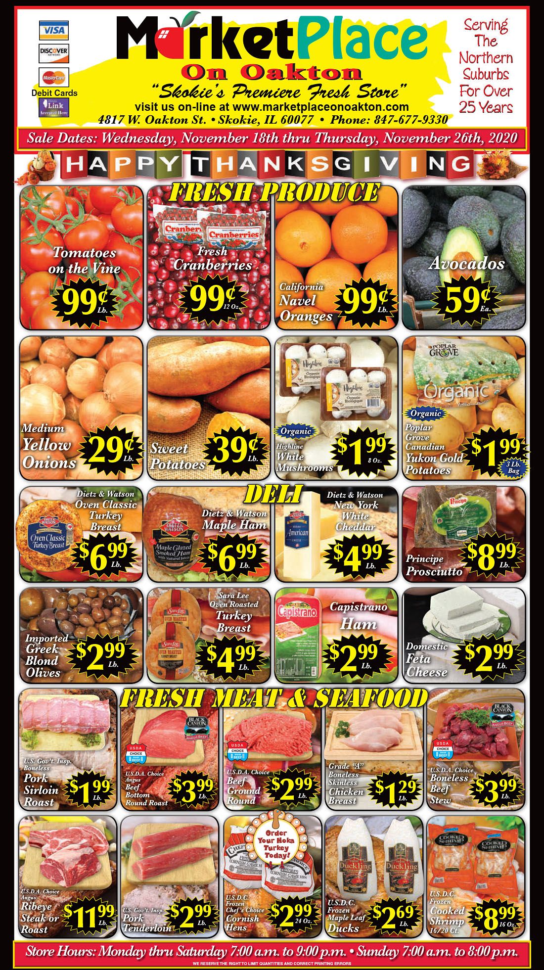 Marketplace On Oakton Thanksgiving Weekly Ad Flyer November 18 to November 26, 2020
