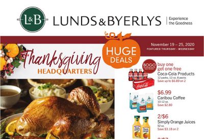 Lunds & Byerlys Thanksgiving Weekly Ad Flyer November 19 to November 25, 2020