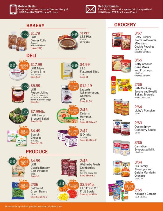 Lunds & Byerlys Thanksgiving Weekly Ad Flyer November 19 to November 25, 2020