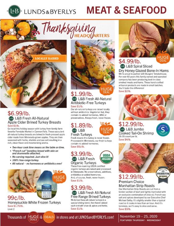 Lunds & Byerlys Thanksgiving Weekly Ad Flyer November 19 to November 25, 2020