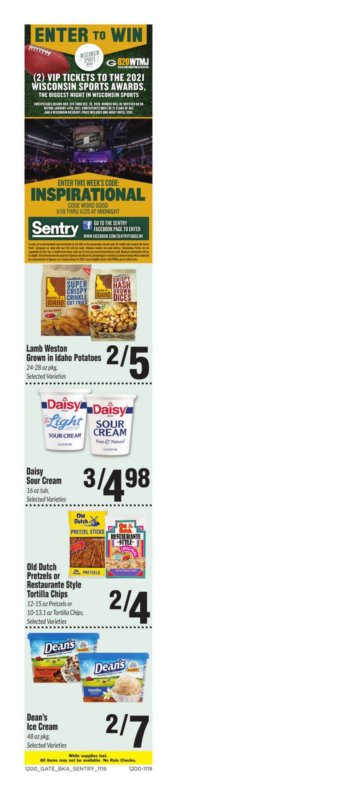 Sentry Foods Thanksgiving Weekly Ad Flyer November 19 to November 25, 2020