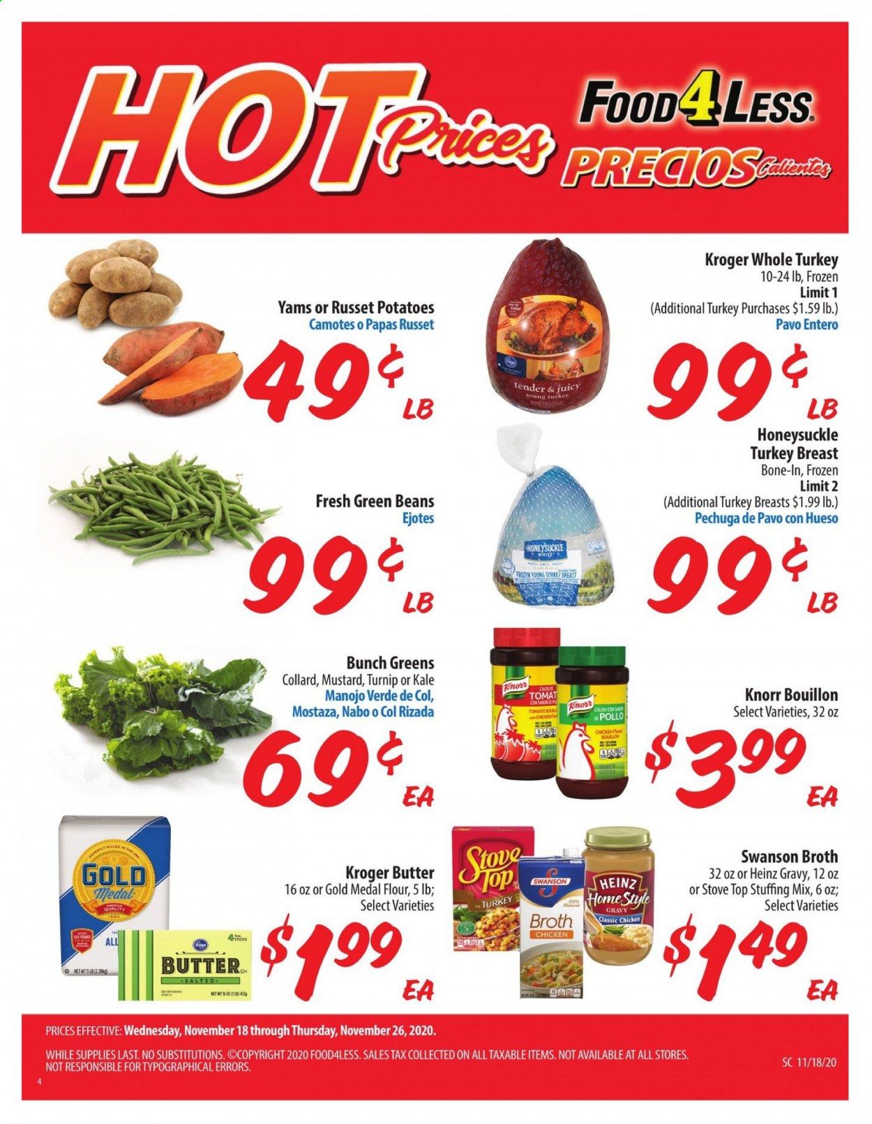 Food 4 Less (CA) Weekly Ad Flyer November 18 to November 26