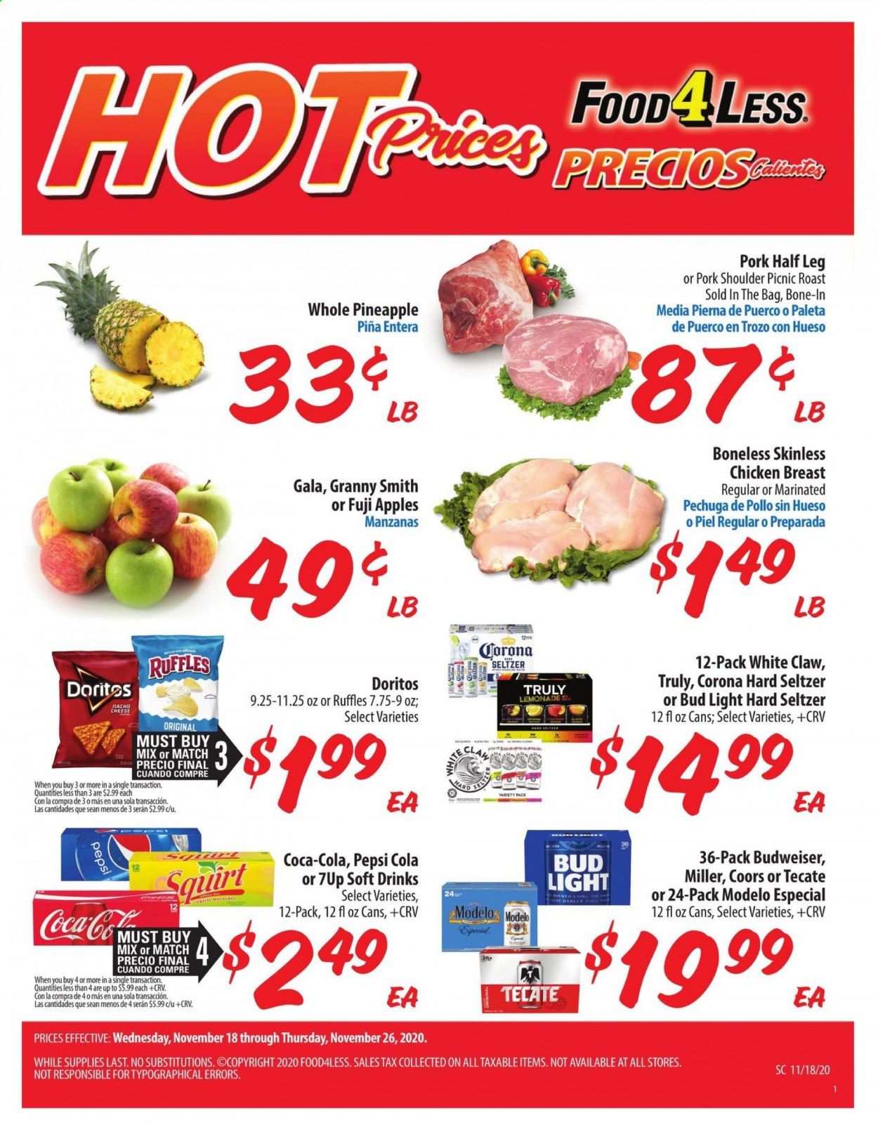 Food 4 Less (CA) Weekly Ad Flyer November 18 to November 26