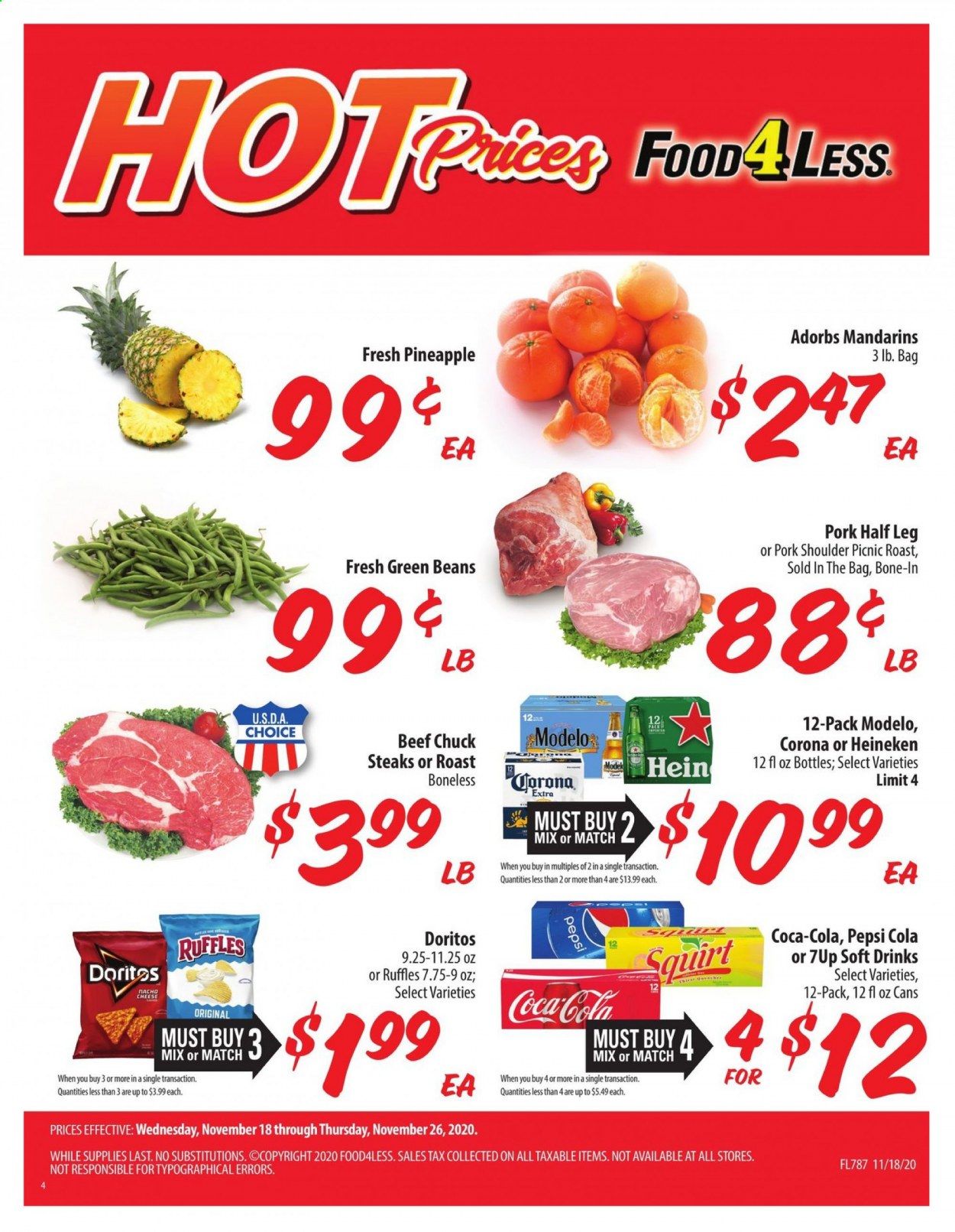 Food 4 Less (IN) Weekly Ad Flyer November 18 to November 26