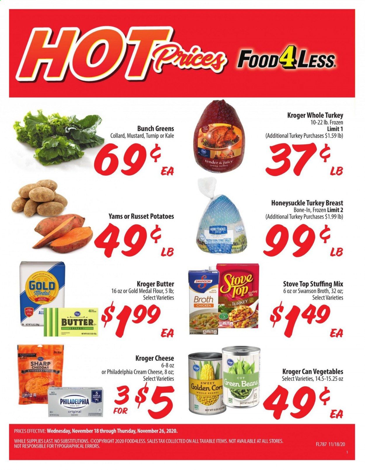 Food 4 Less (IN) Weekly Ad Flyer November 18 to November 26