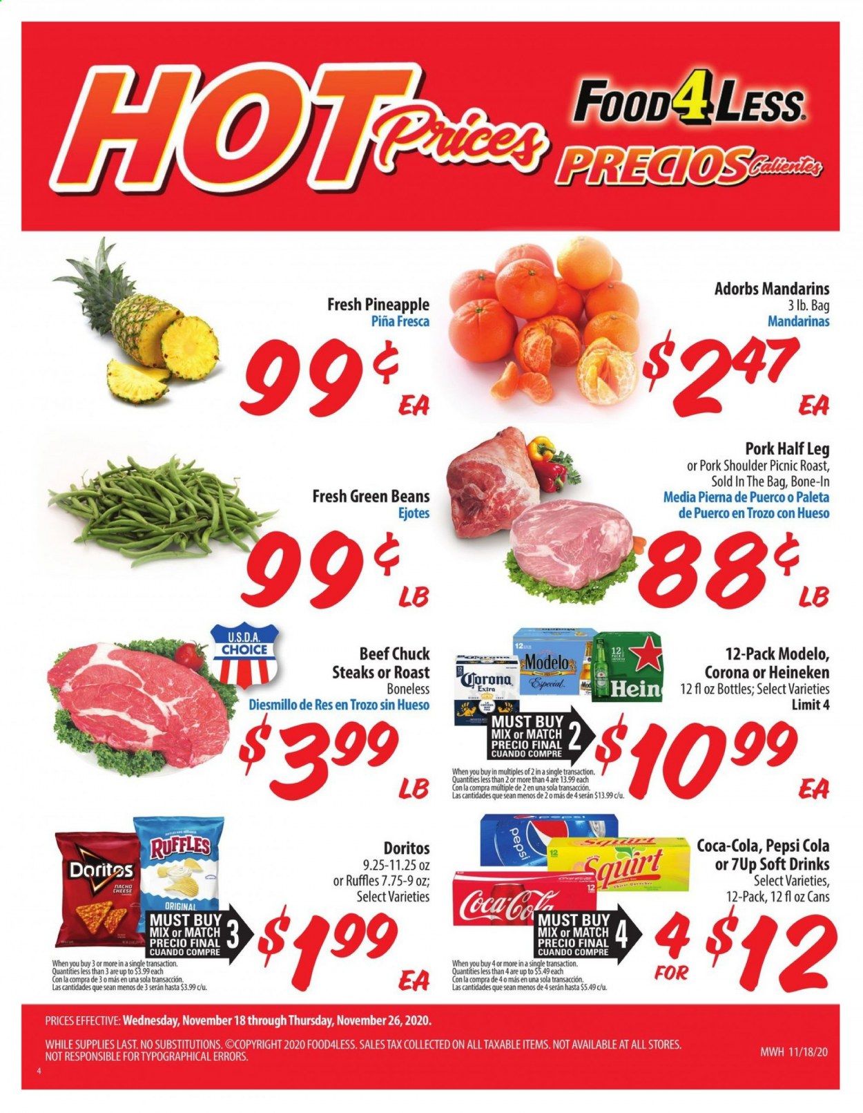 Food 4 Less (IL) Weekly Ad Flyer November 18 to November 26