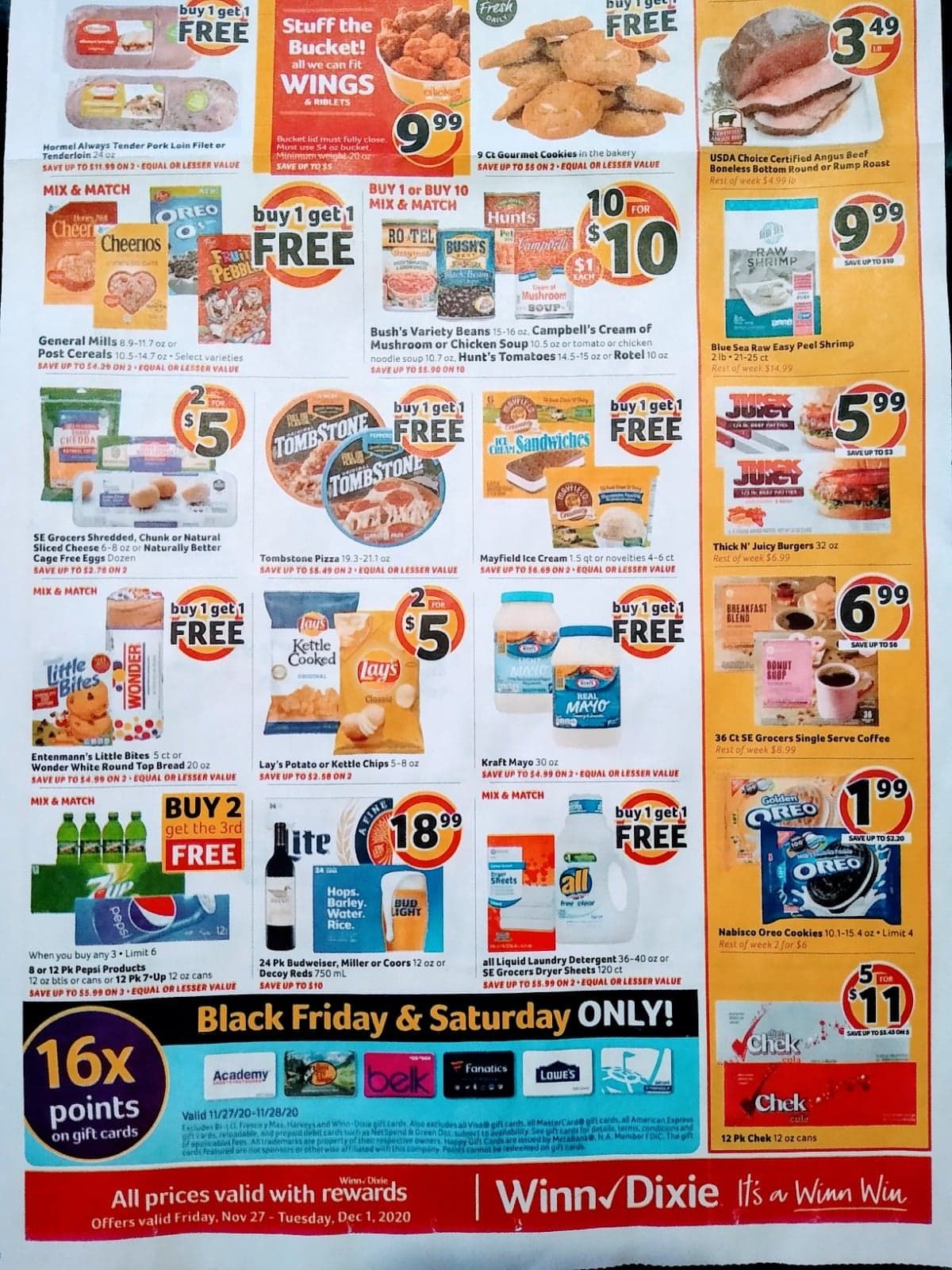 Winn Dixie Weekly Ad Flyer 11/27/20 – 12/1/20 & Winn Dixie Ad Preview!