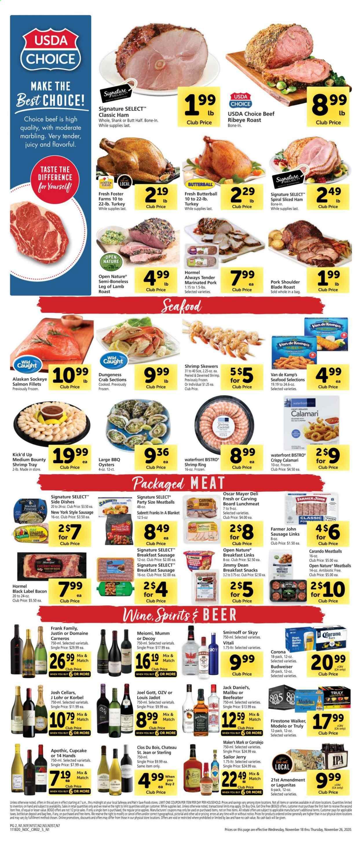 Safeway (AZ, CA, CO, HI, MD, NE, OR, VA, WA) Weekly Ad Flyer November 18 to November 26