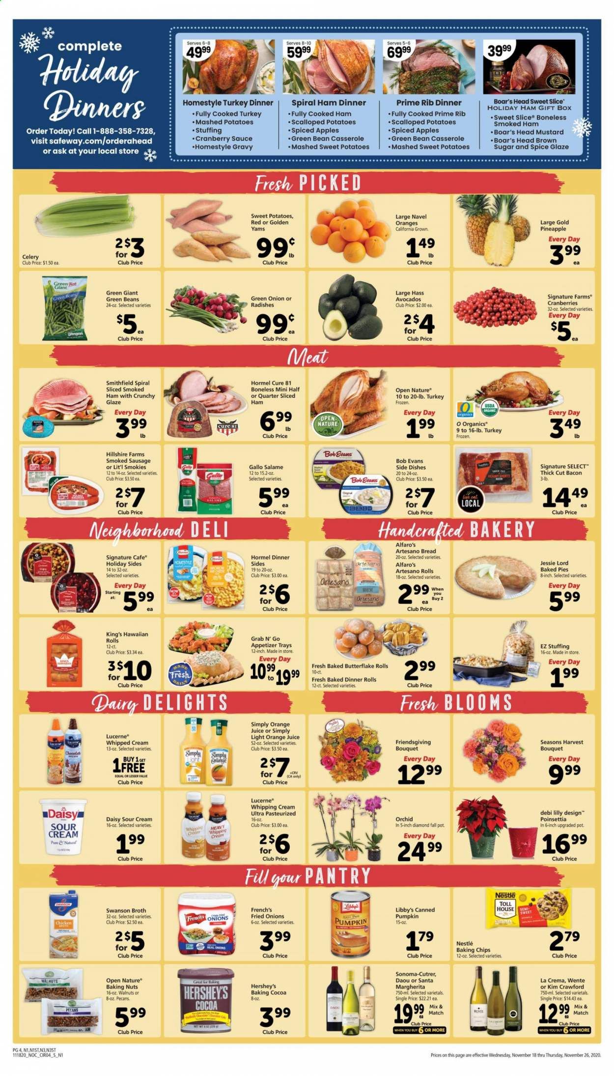 Safeway (AZ, CA, CO, HI, MD, NE, OR, VA, WA) Weekly Ad Flyer November 18 to November 26