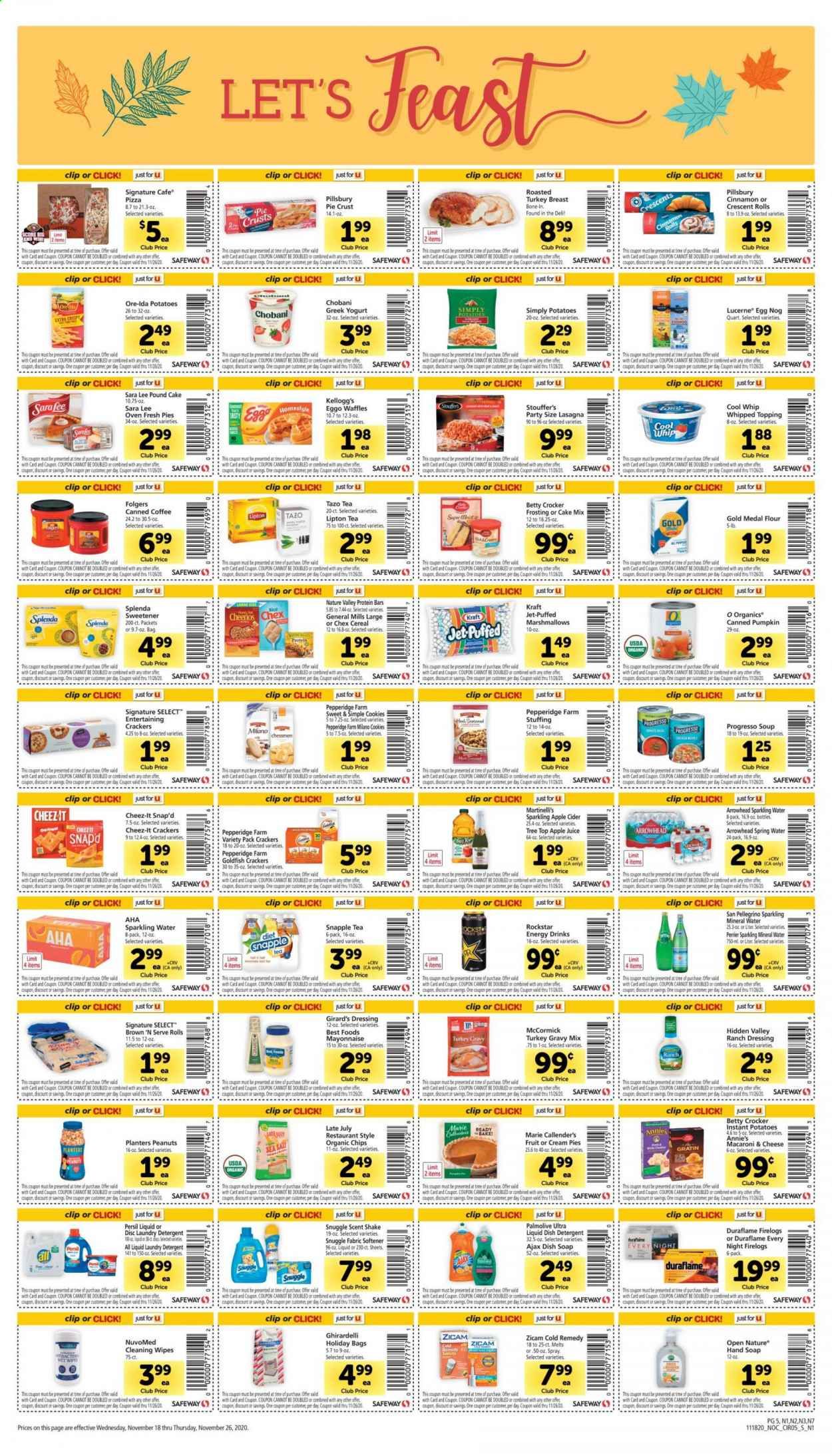 Safeway (AZ, CA, CO, HI, MD, NE, OR, VA, WA) Weekly Ad Flyer November 18 to November 26
