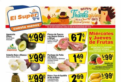 El Super (AZ, CA, NM, NV, TX) Weekly Ad Flyer November 18 to November 24