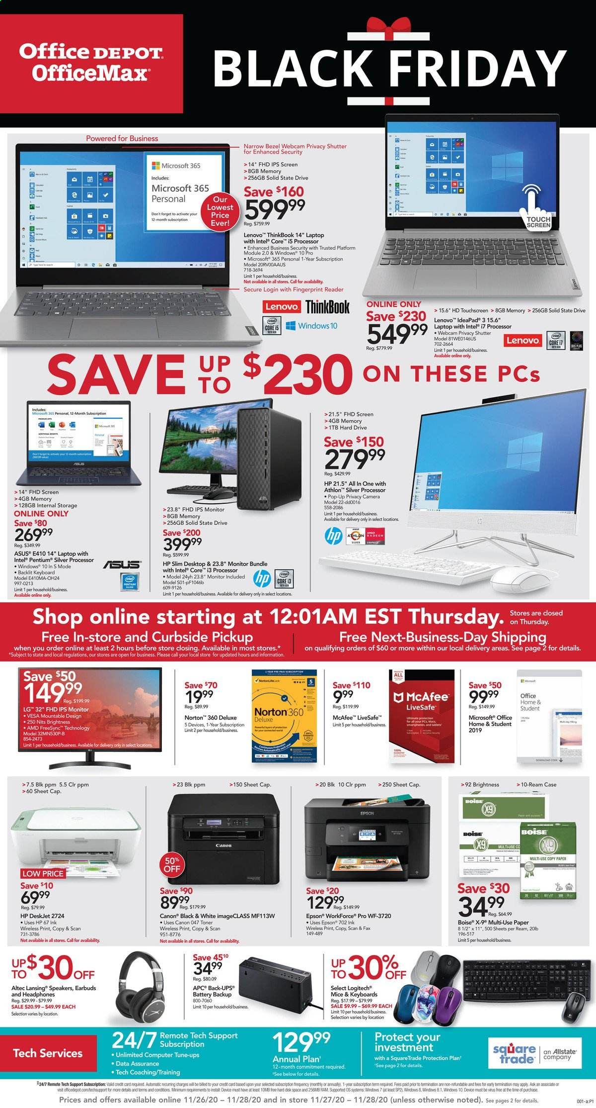Office DEPOT Weekly Ad Flyer November 26 to November 28