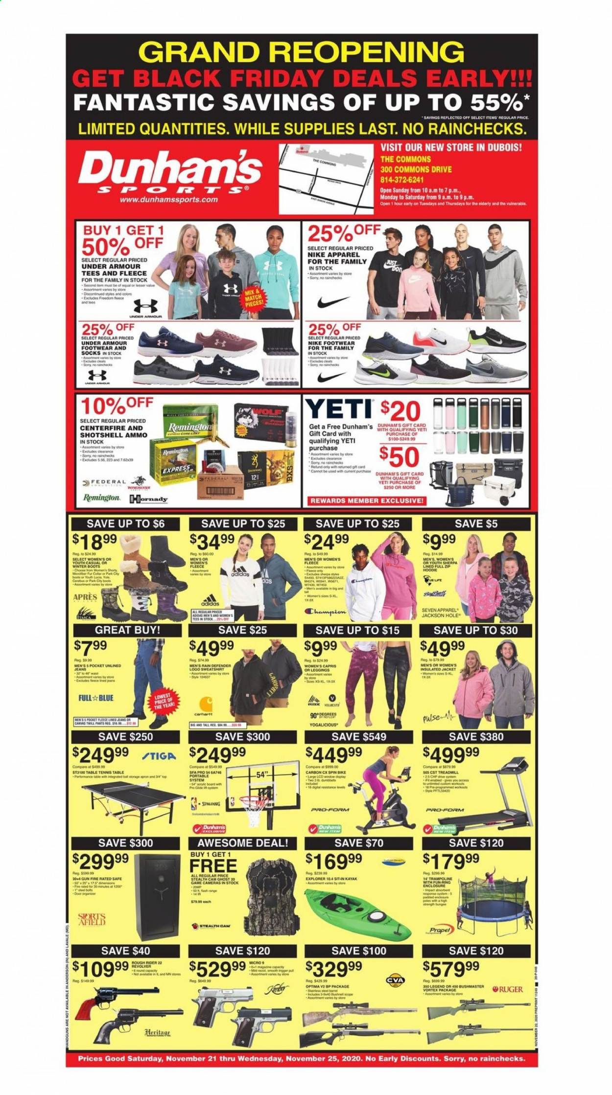 Dunham's Sports (PA) Weekly Ad Flyer November 21 to November 25