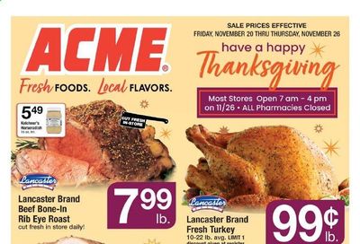 ACME Weekly Ad Flyer November 20 to November 26