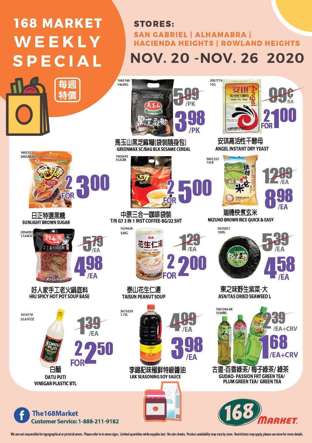 168 Market (CA) Weekly Ad Flyer November 20 to November 26, 2020