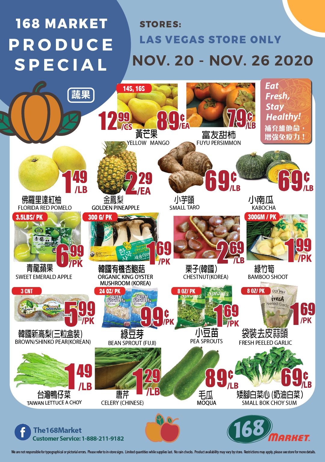 168 Market (NV) Weekly Ad Flyer November 20 to November 26, 2020