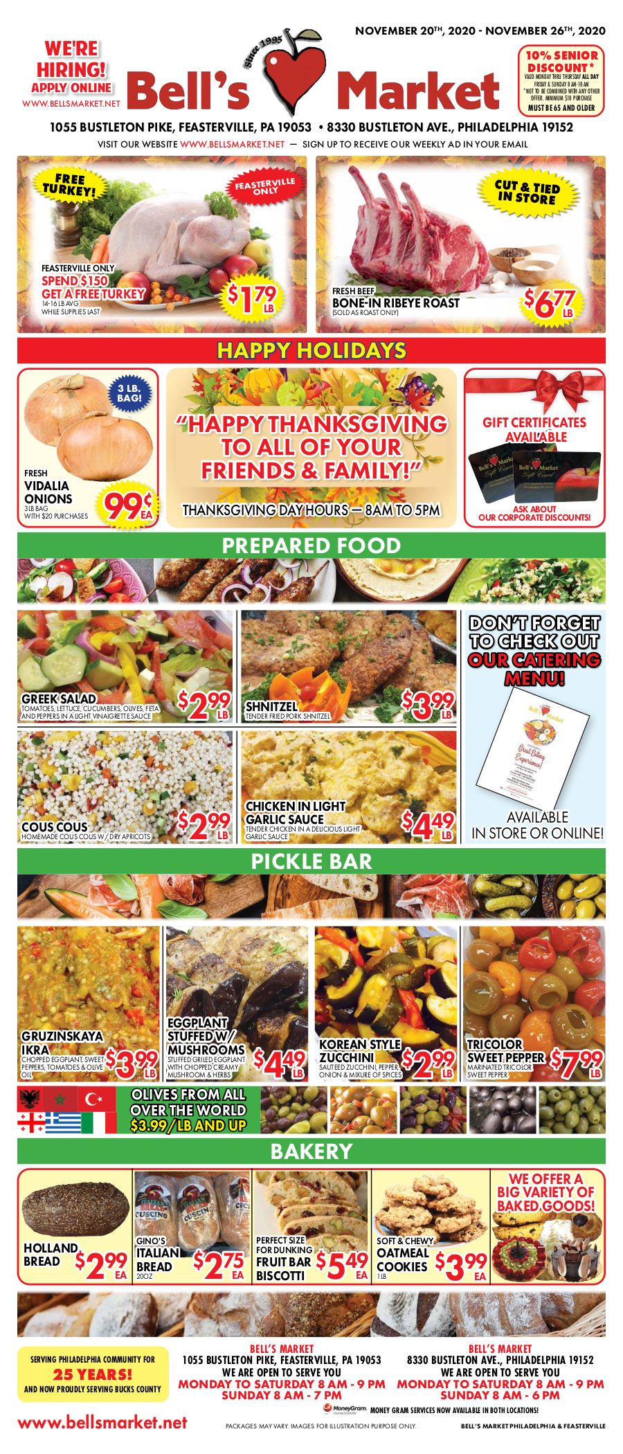 Bell's Market Thanksgiving Weekly Ad Flyer November 20 to November 26, 2020