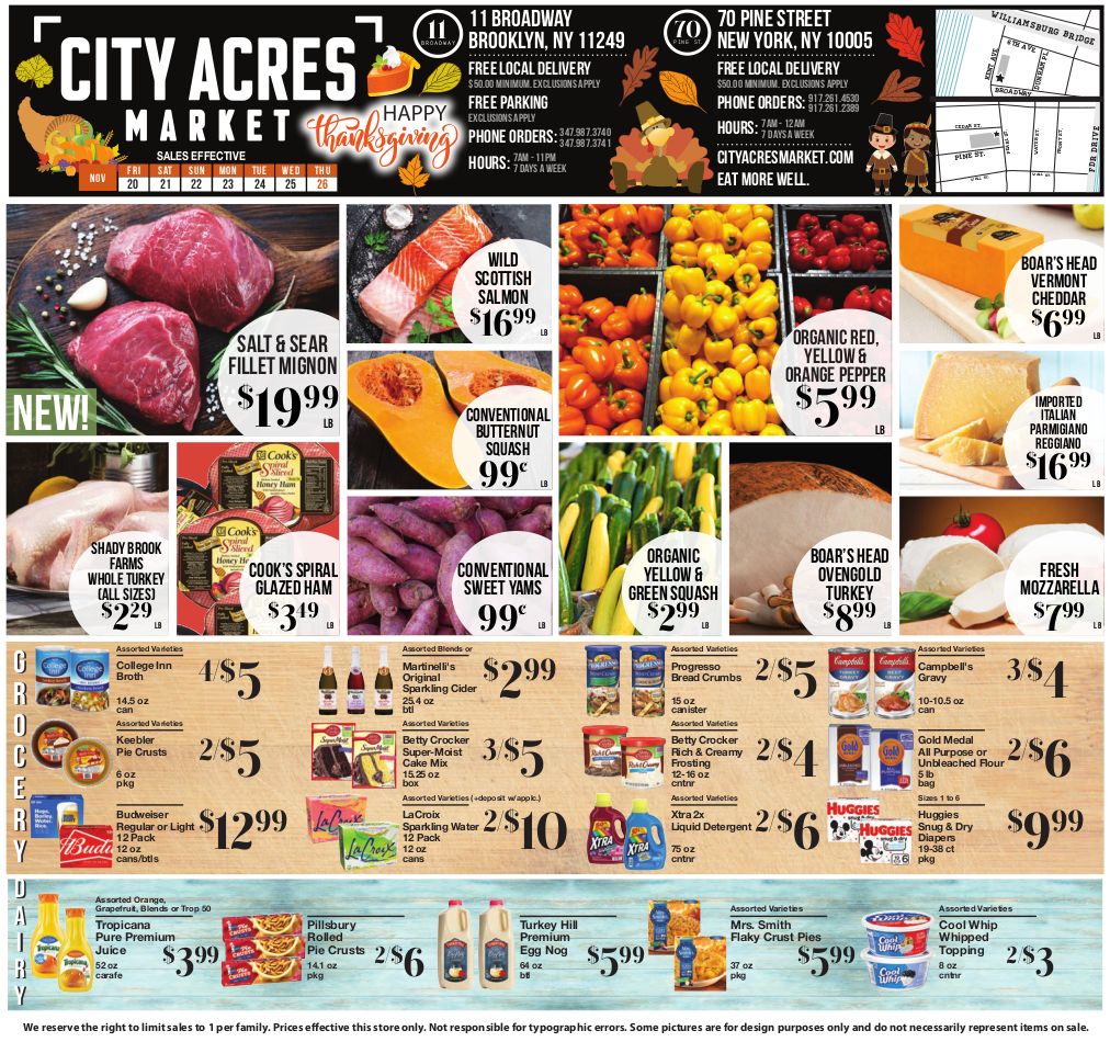 City Acres Market Thanksgiving Weekly Ad Flyer November 20 to November 26, 2020