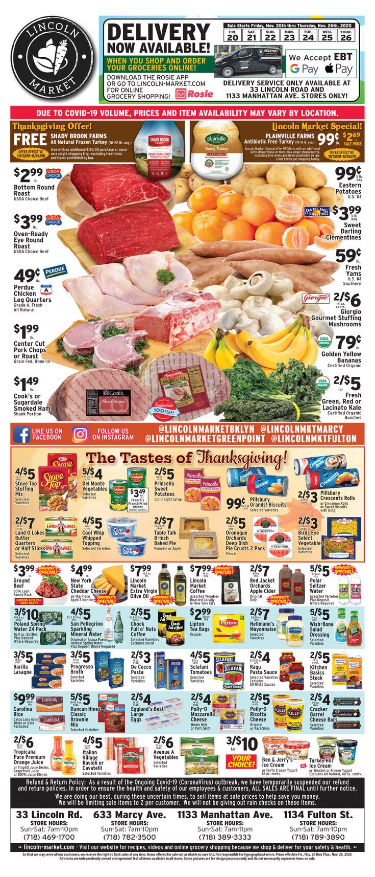 Lincoln Market Thanksgiving Weekly Ad Flyer November 20 to November 26, 2020