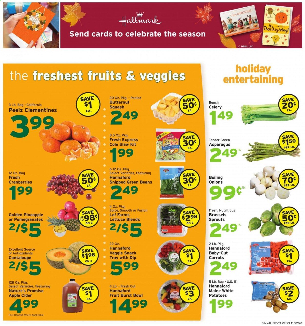 Hannaford (NY) Weekly Ad Flyer November 22 to November 28