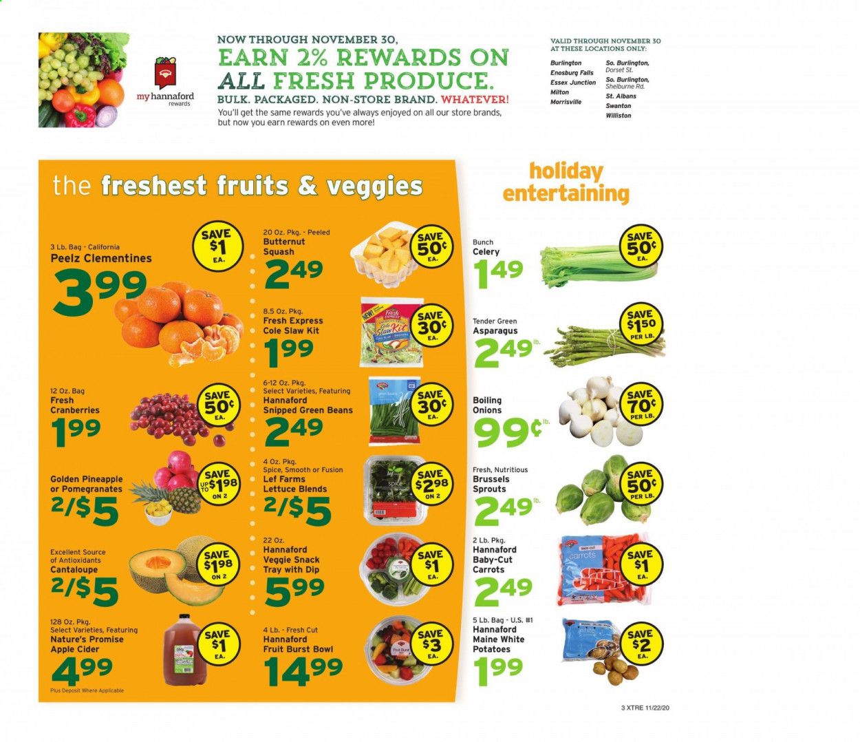 Hannaford (VT) Weekly Ad Flyer November 22 to November 28