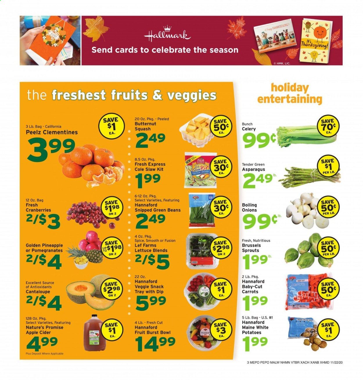 Hannaford (MA) Weekly Ad Flyer November 22 to November 28