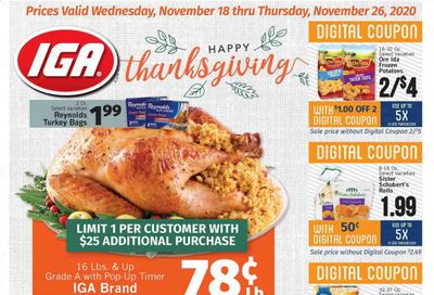 IGA Weekly Ad Flyer November 18 to November 26