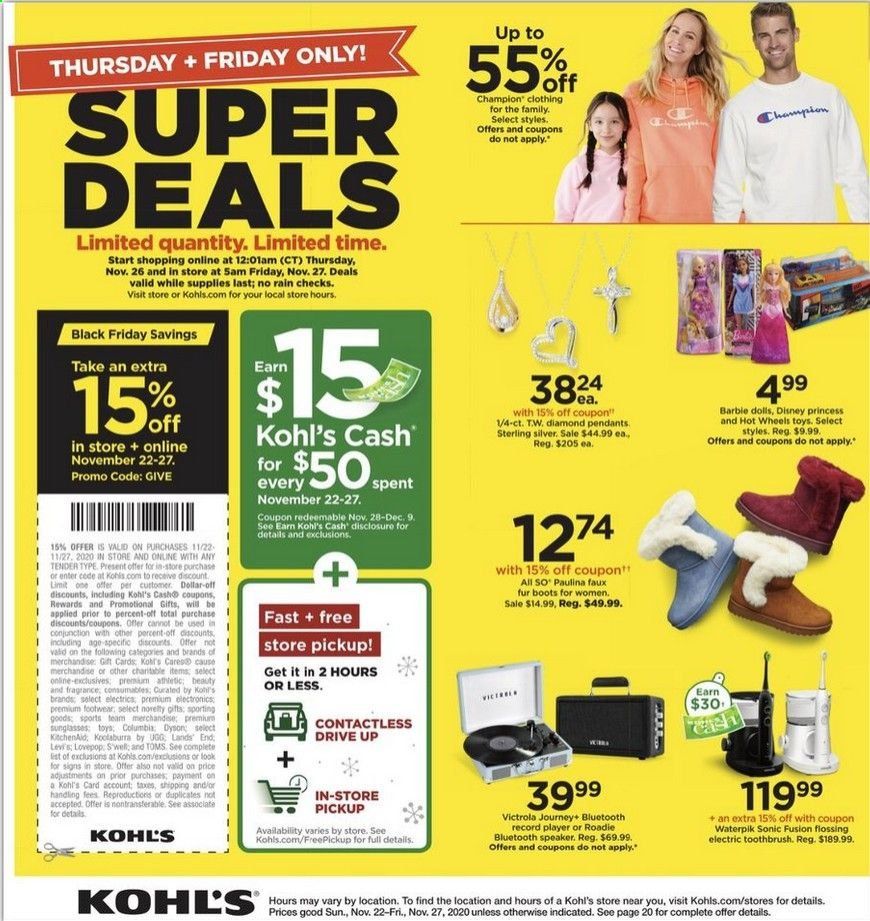 Kohl's Weekly Ad Flyer November 22 to November 27