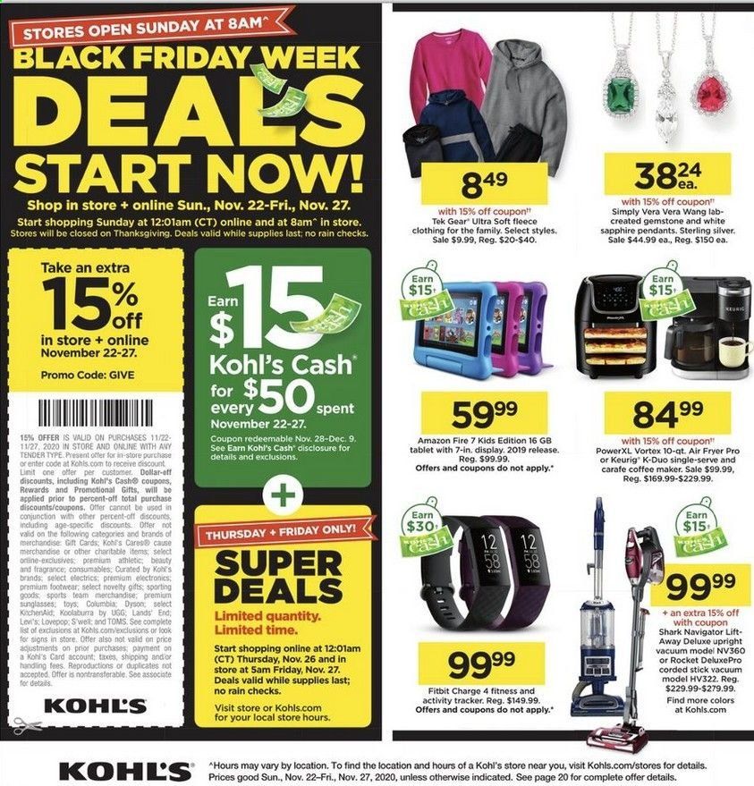Kohl's Weekly Ad Flyer November 22 to November 27