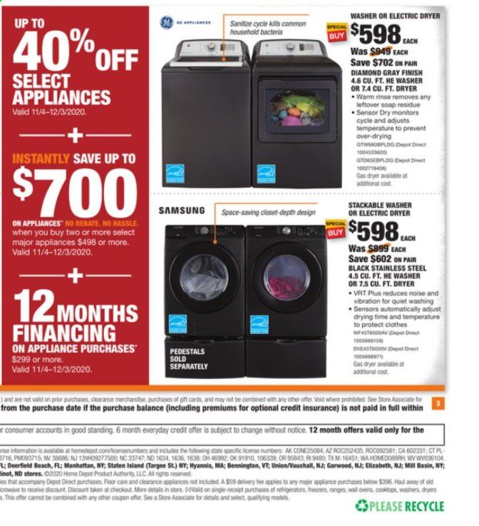 The Home Depot Weekly Ad Flyer November 16 to November 25