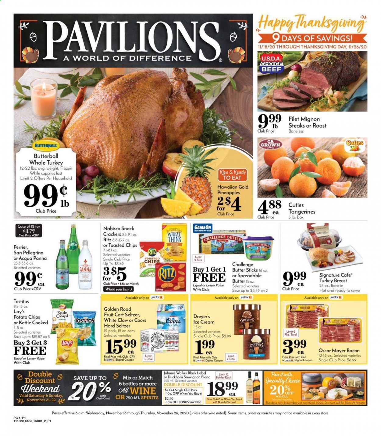 Pavilions (CA) Weekly Ad Flyer November 18 to November 26