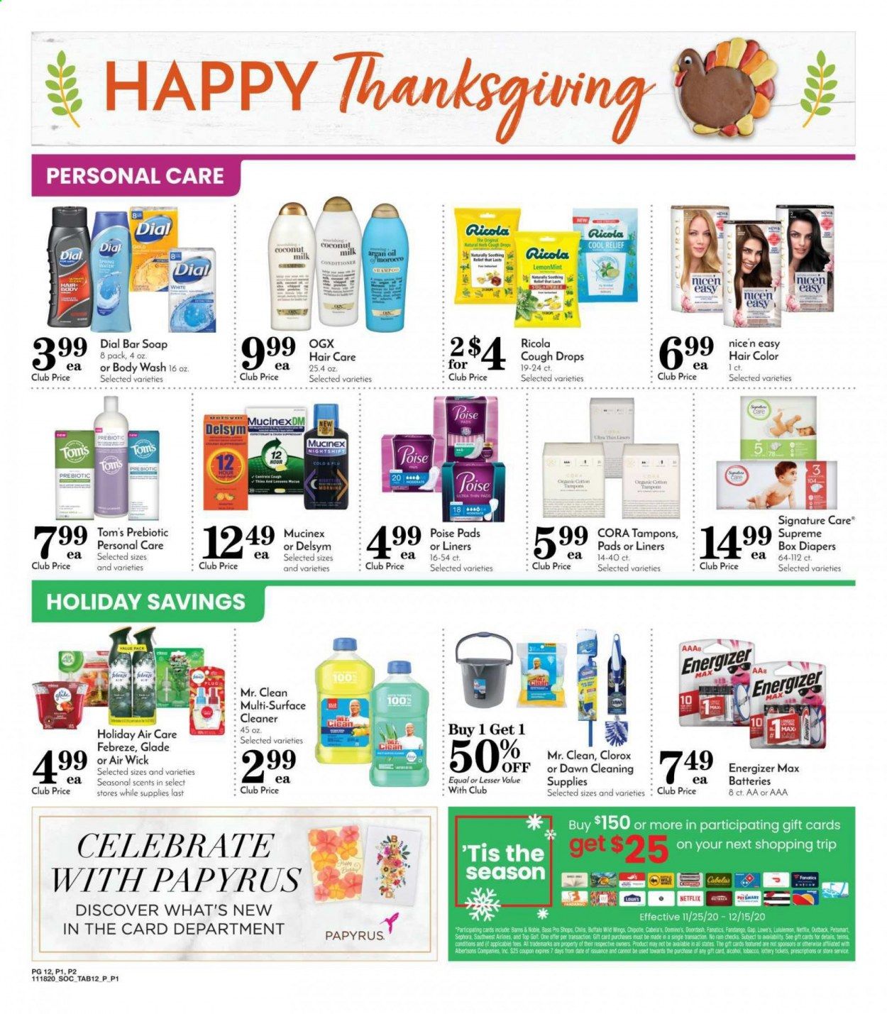Pavilions (CA) Weekly Ad Flyer November 18 to November 26