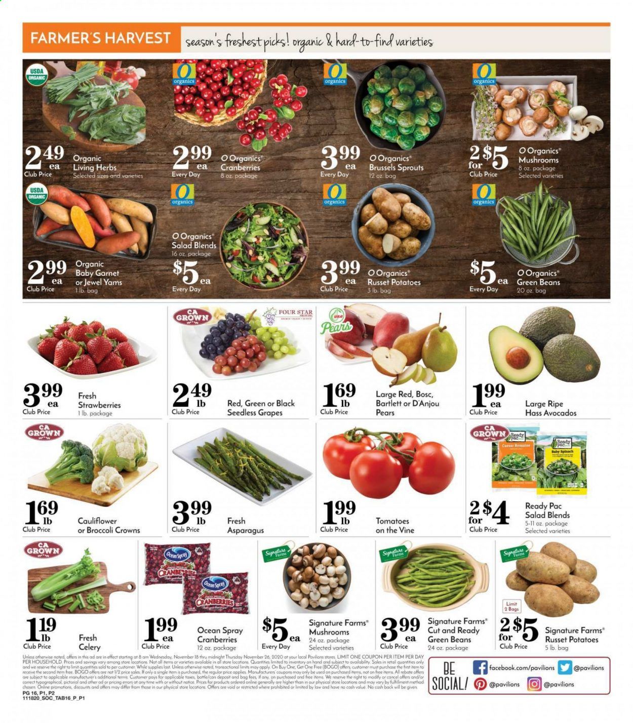 Pavilions (CA) Weekly Ad Flyer November 18 to November 26