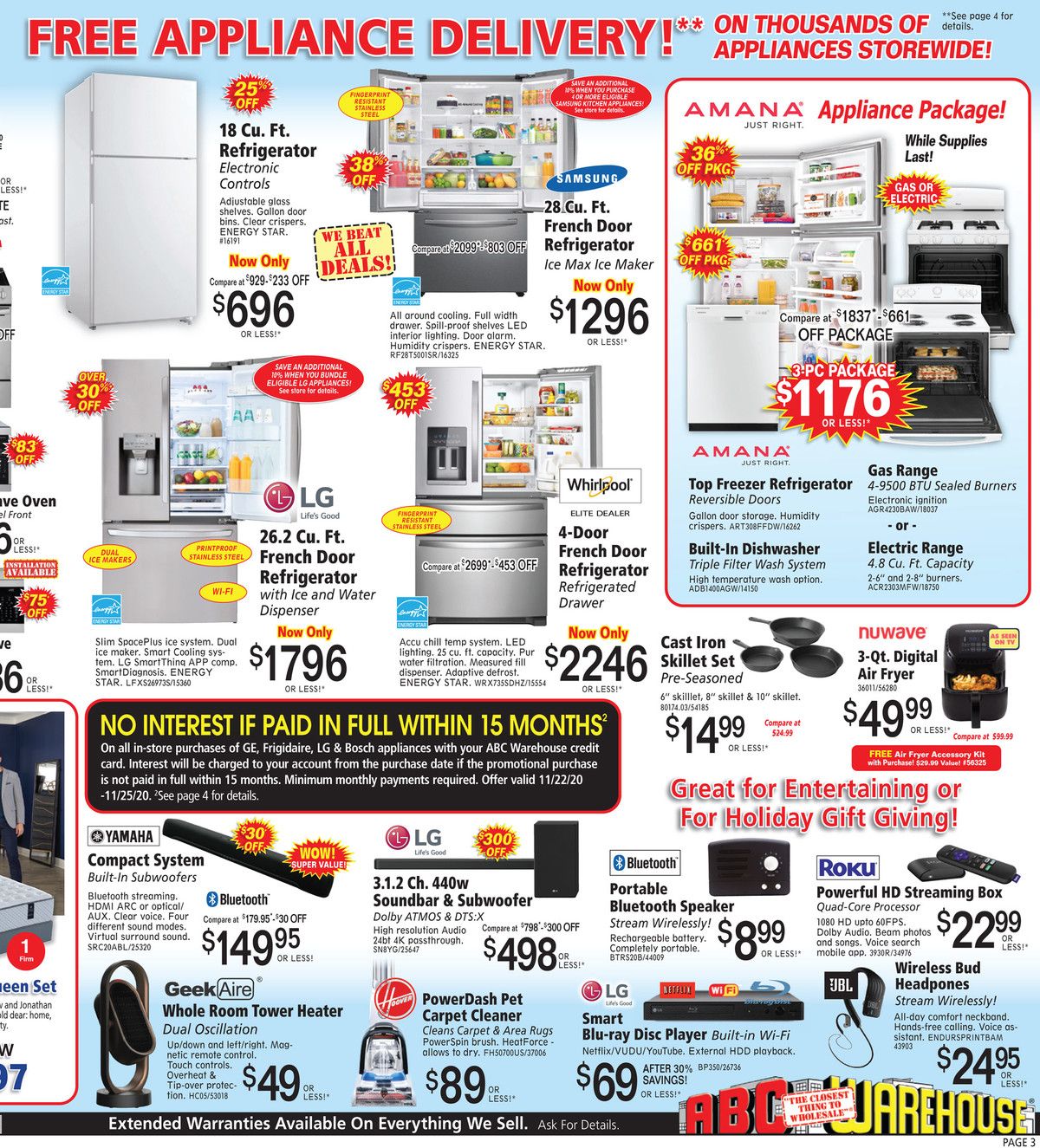 ABC Warehouse Black Friday Weekly Ad Flyer November 22 to November 27, 2020