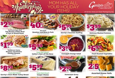 Gerrity's Supermarket Thanksgiving Weekly Ad Flyer November 22 to November 28, 2020