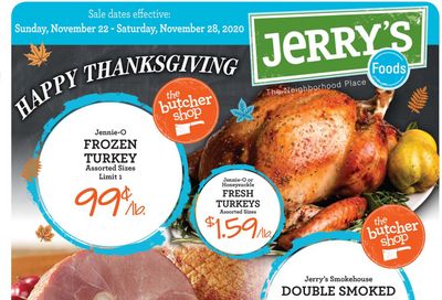 Jerry's Foods Thanksgiving Weekly Ad Flyer November 22 to November 28, 2020