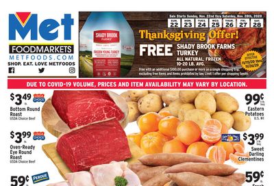 Met Foodmarkets Thanksgiving Weekly Ad Flyer November 22 to November 28, 2020