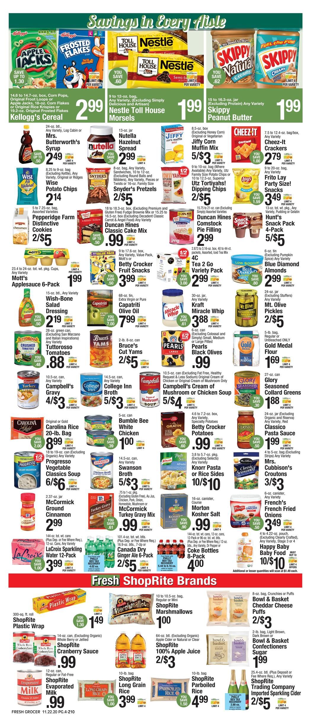 The Fresh Grocer Thanksgiving Weekly Ad Flyer November 22 to November 28, 2020