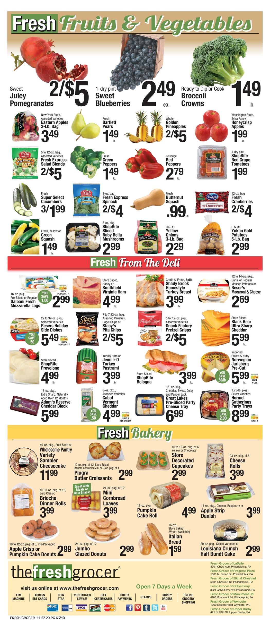 The Fresh Grocer Thanksgiving Weekly Ad Flyer November 22 to November 28, 2020