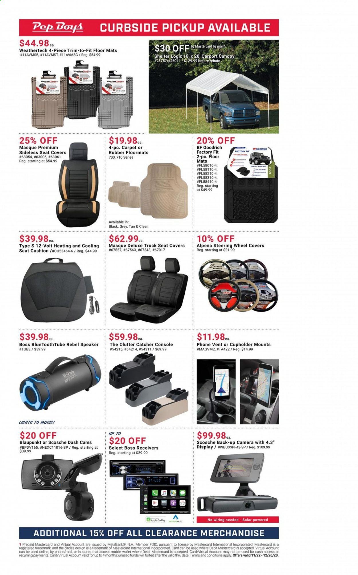 Pep Boys Weekly Ad Flyer November 22 to December 26
