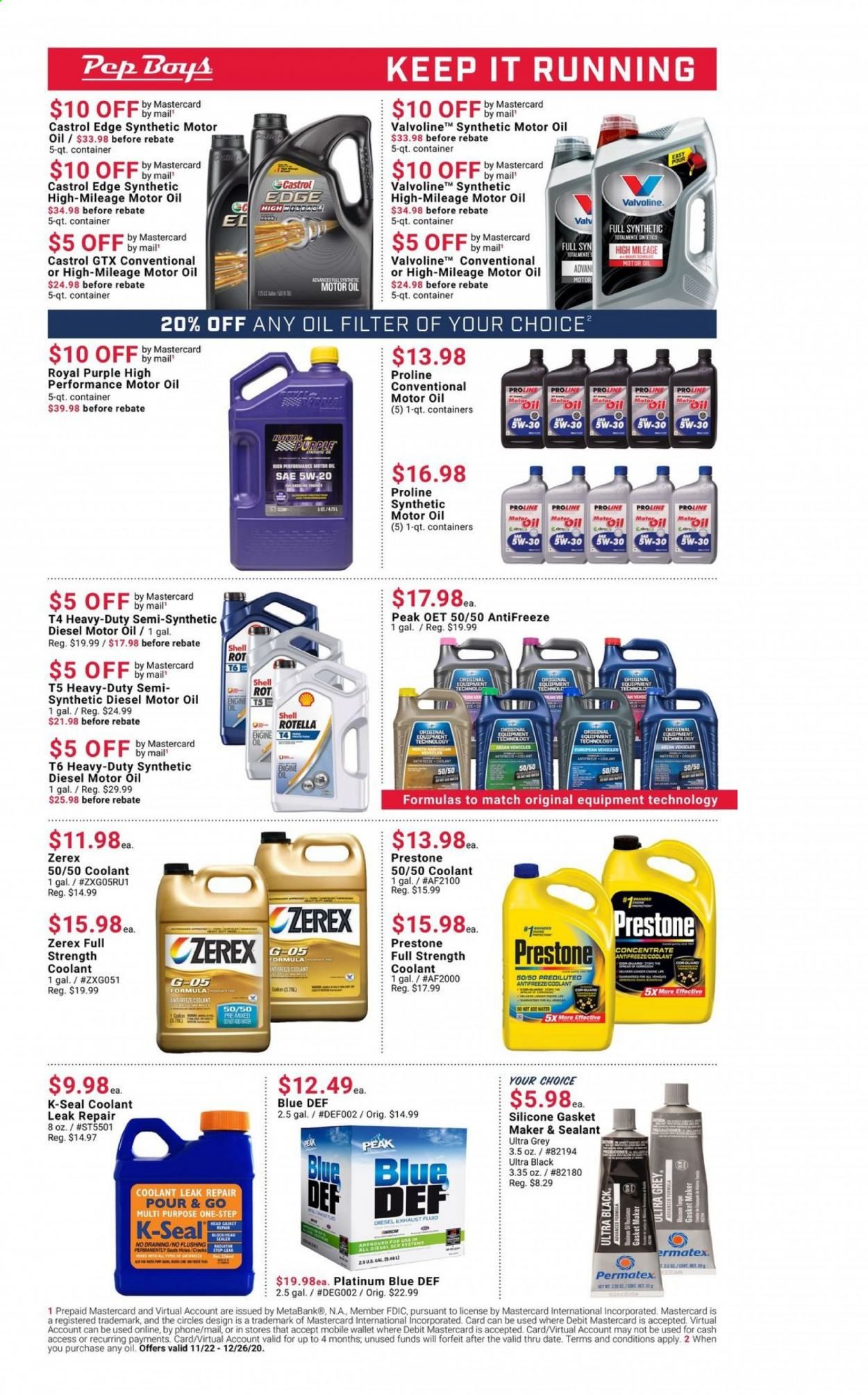 Pep Boys Weekly Ad Flyer November 22 to December 26