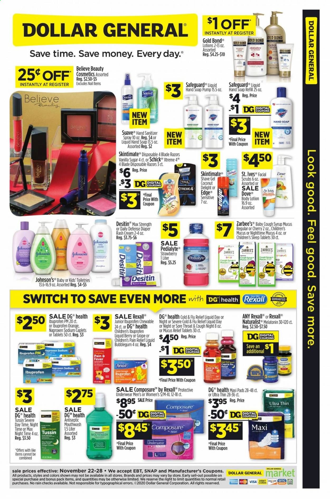 Dollar General (CA, SC) Weekly Ad Flyer November 22 to November 28